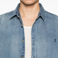 Saint Laurent Cassandre Denim Shirt - Clear Blue