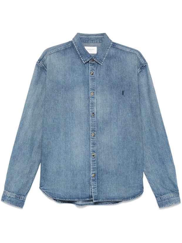 Saint Laurent Cassandre Denim Shirt - Clear Blue