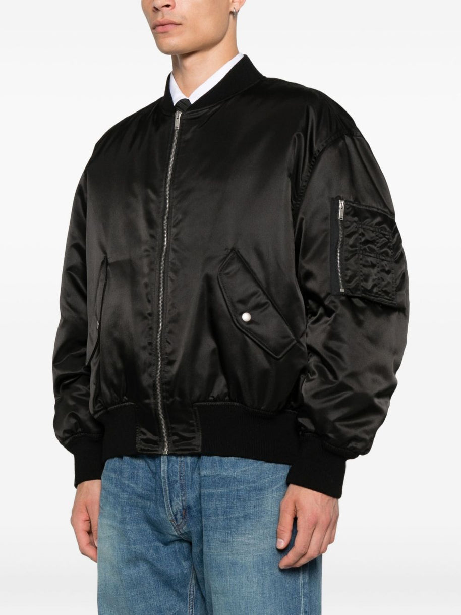Saint Laurent  Nylon Bomber Jacket - Black