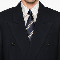 Saint Laurent Wool Double Breasted Jacket - Blue