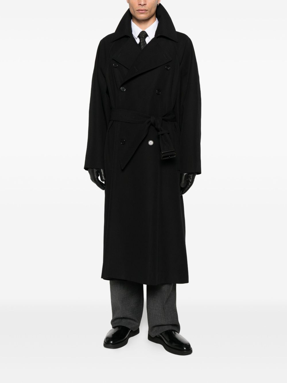 Saint Laurent Wool Coat - Black