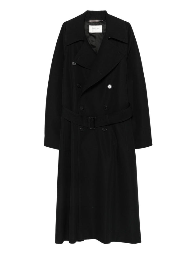Saint Laurent Wool Coat - Black