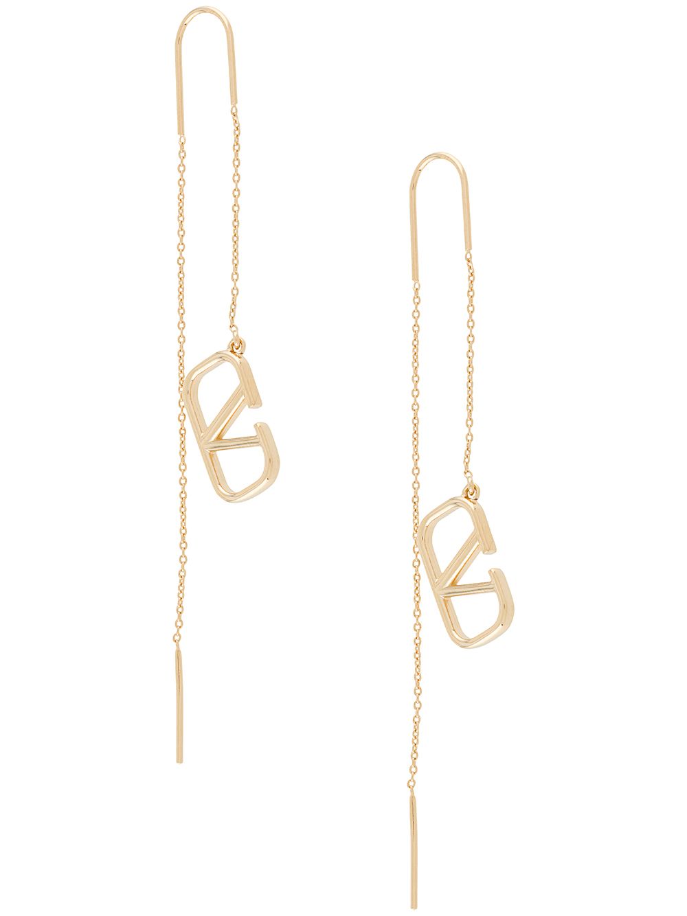 Valentino Garavani Vlogo Pendant Earrings Golden