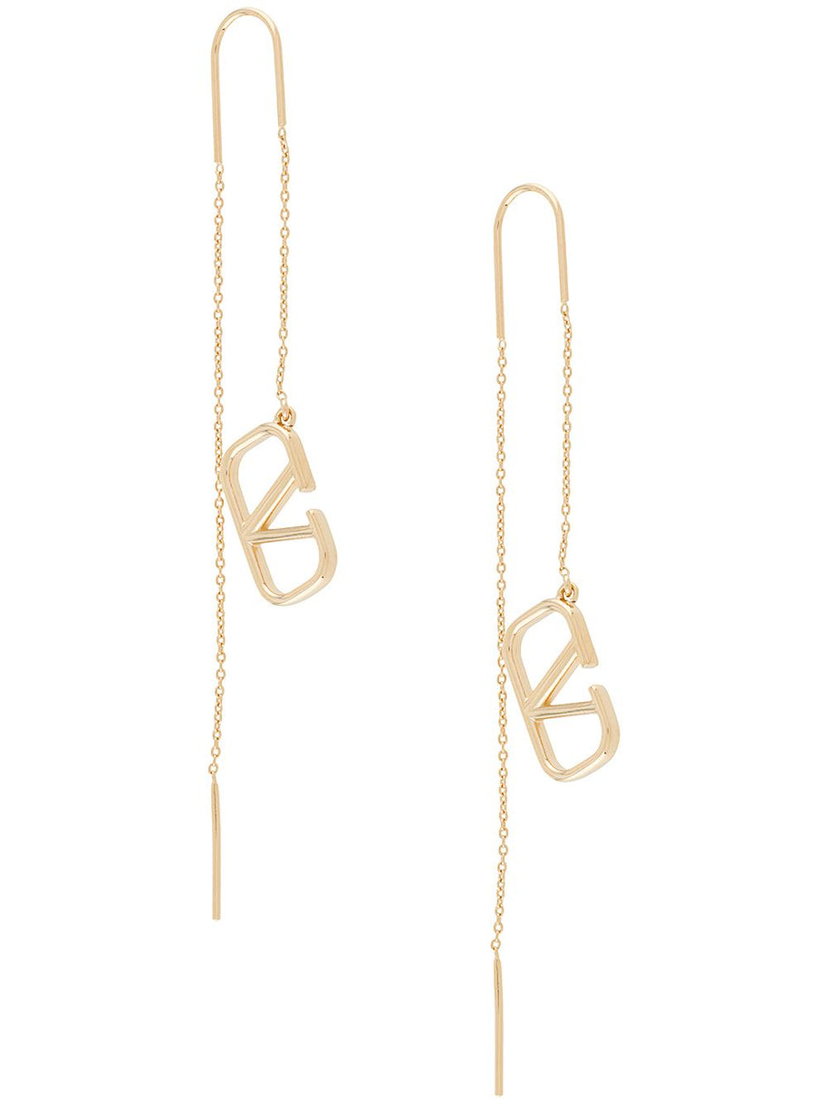 Valentino Garavani Vlogo Pendant Earrings Golden