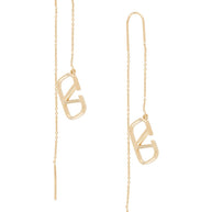 Valentino Garavani Vlogo Pendant Earrings Golden