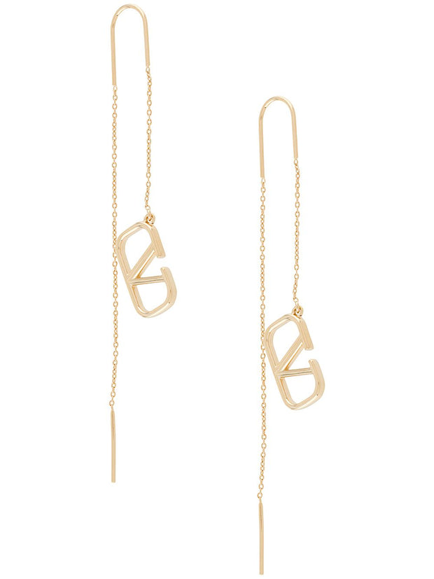 Valentino Garavani Vlogo Pendant Earrings Golden
