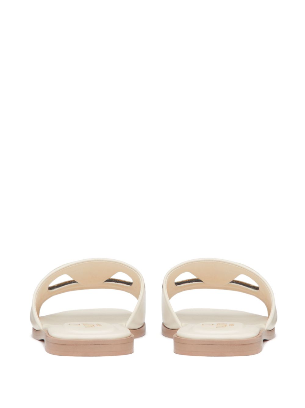 Valentino Garavani VLogo Cut-Out Leather Sandals Ivory