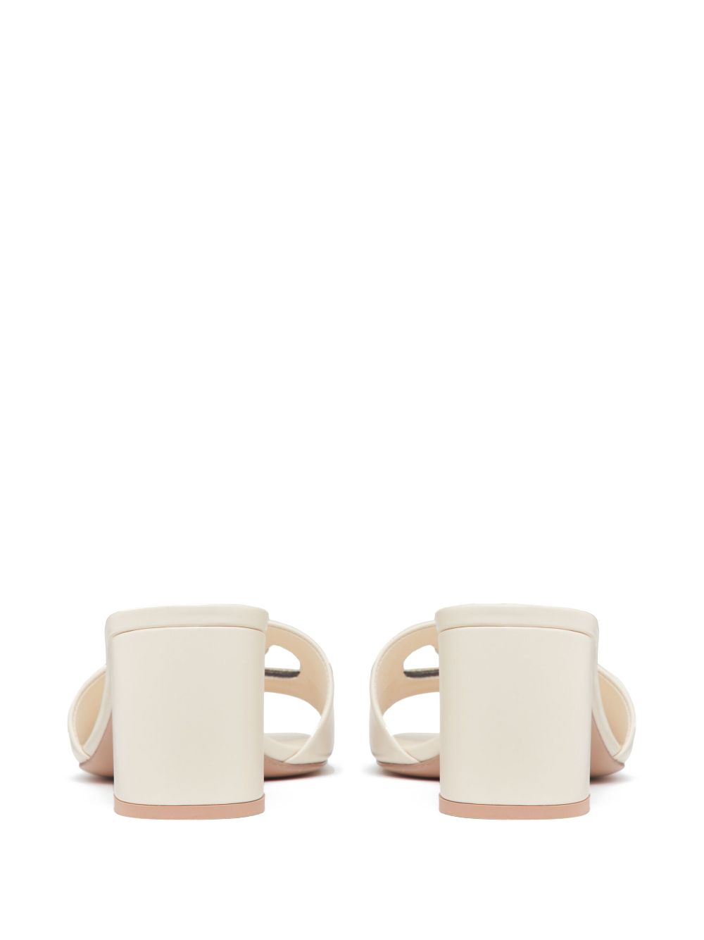 Valentino Garavani VLogo Cut-Out Leather Sandals Ivory