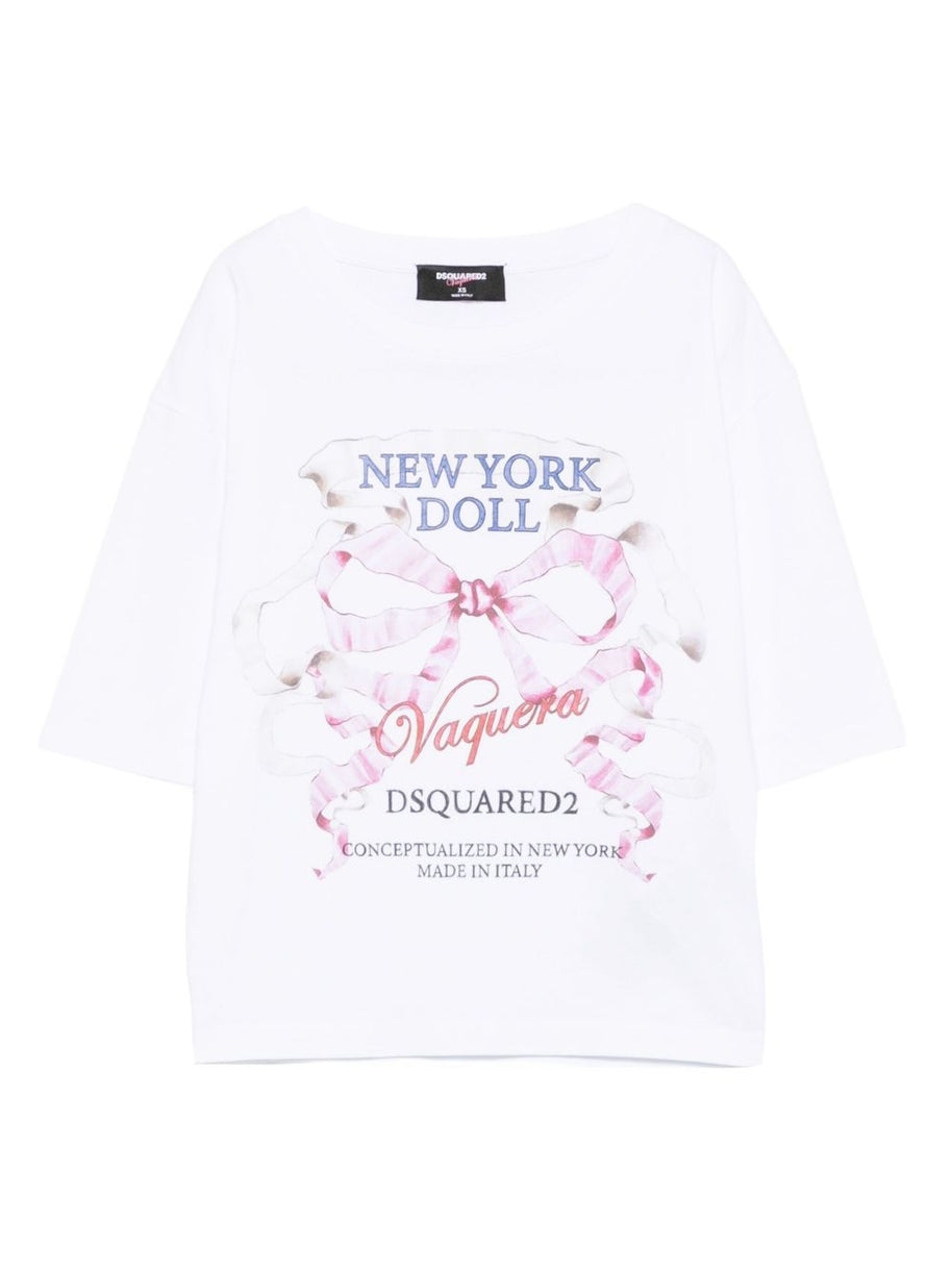 Dsquared2 Printed Cotton T-shirt - White