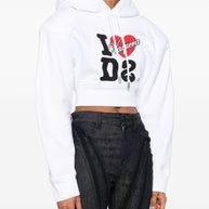 Dsquared2 Logo Cotton Hoodie - White