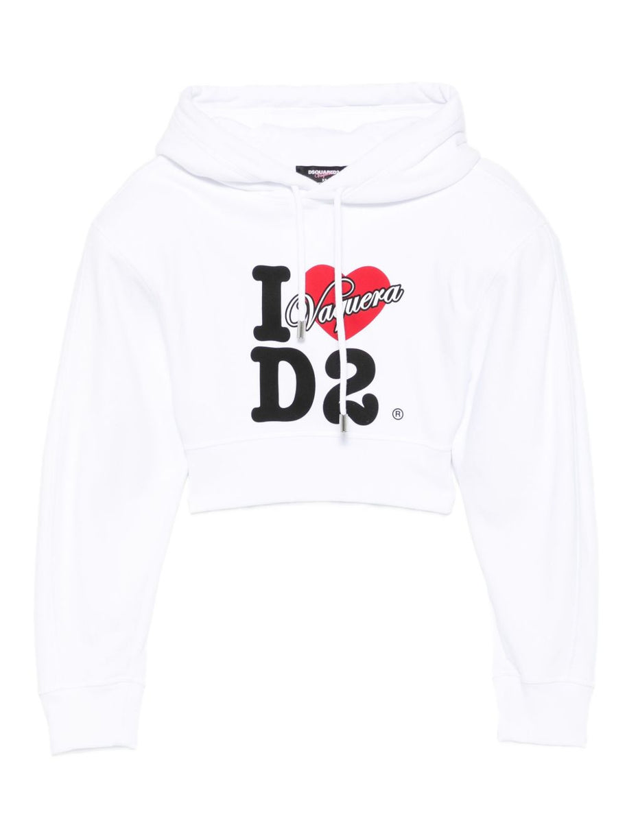 Dsquared2 Logo Cotton Hoodie - White