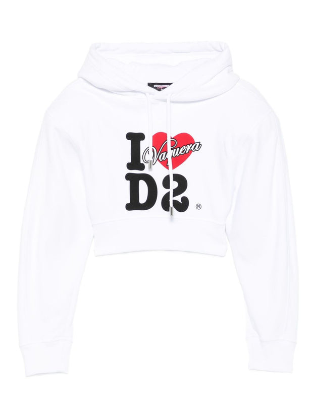 Dsquared2 Logo Cotton Hoodie - White
