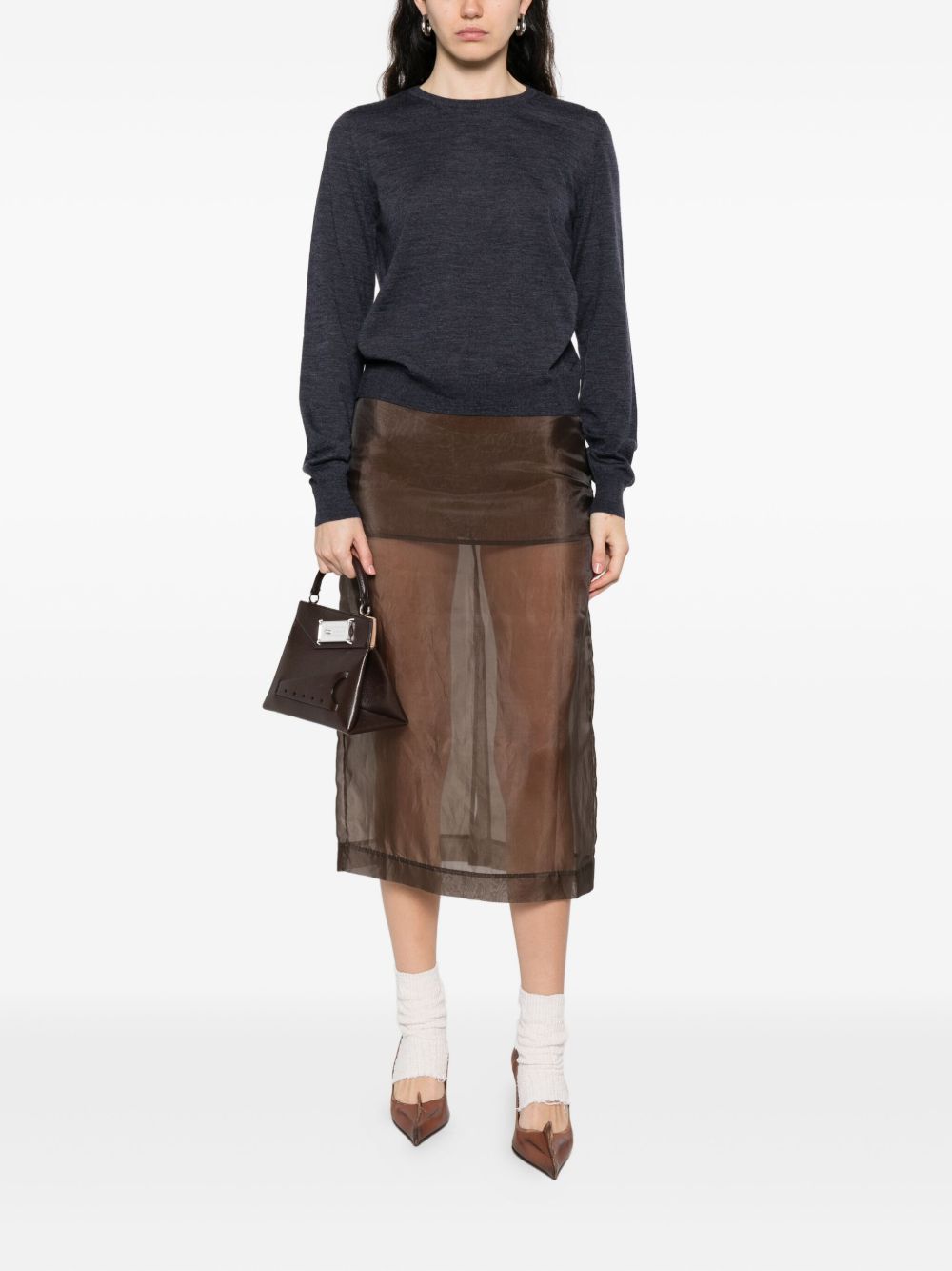 Maison Margiela Wool Crewneck Sweater - Blue