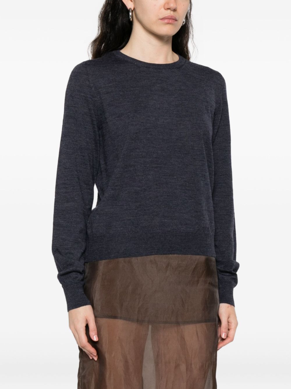 Maison Margiela Wool Crewneck Sweater - Blue
