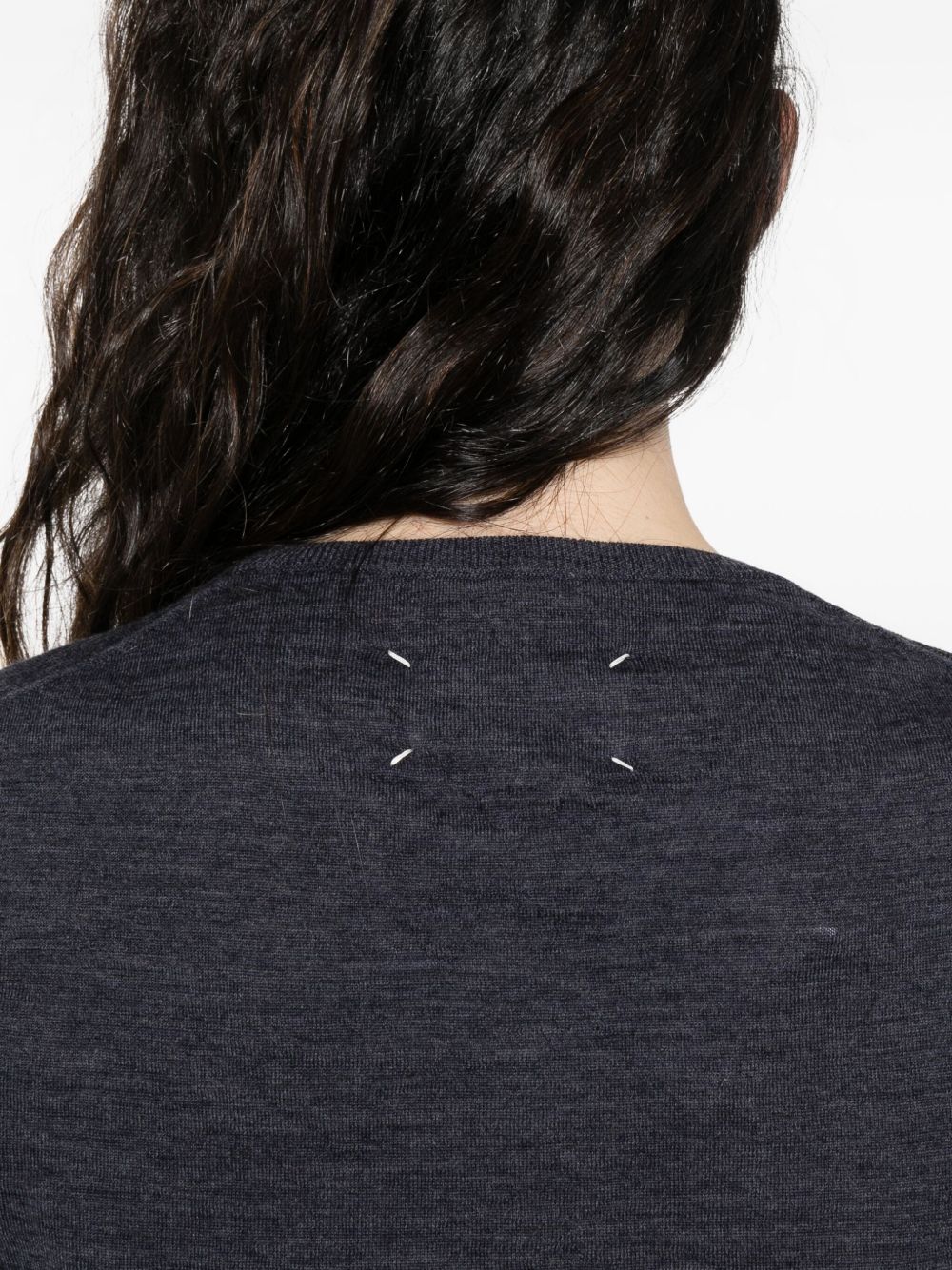 Maison Margiela Wool Crewneck Sweater - Blue