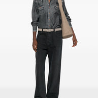 Pierre Louis Mascia Denim Print Silk Shirt - Grey