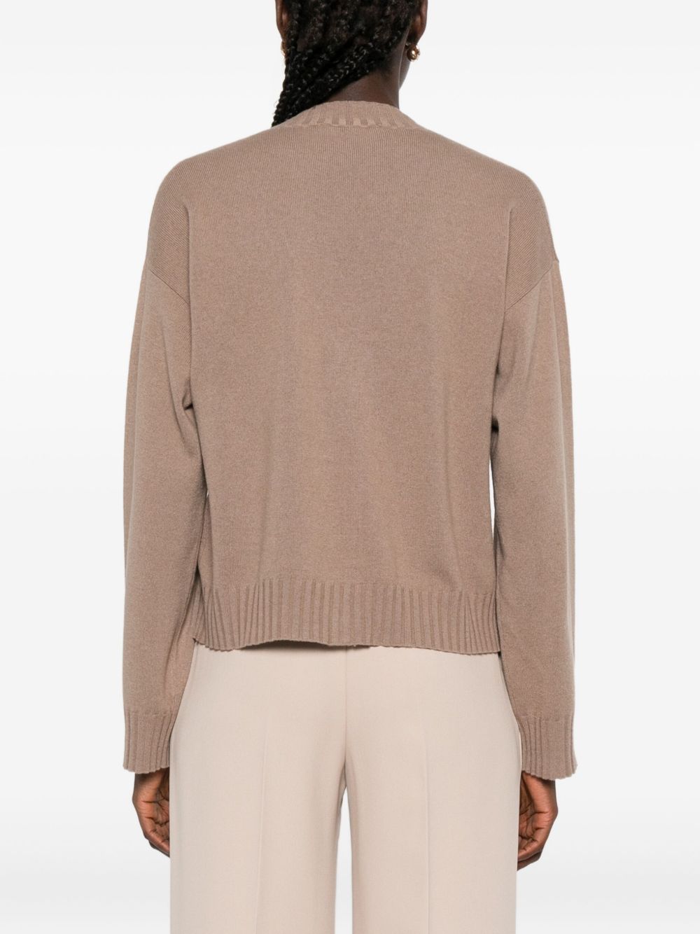 Fabiana Filippi Wool Blend V-neck Cardigan - Brown