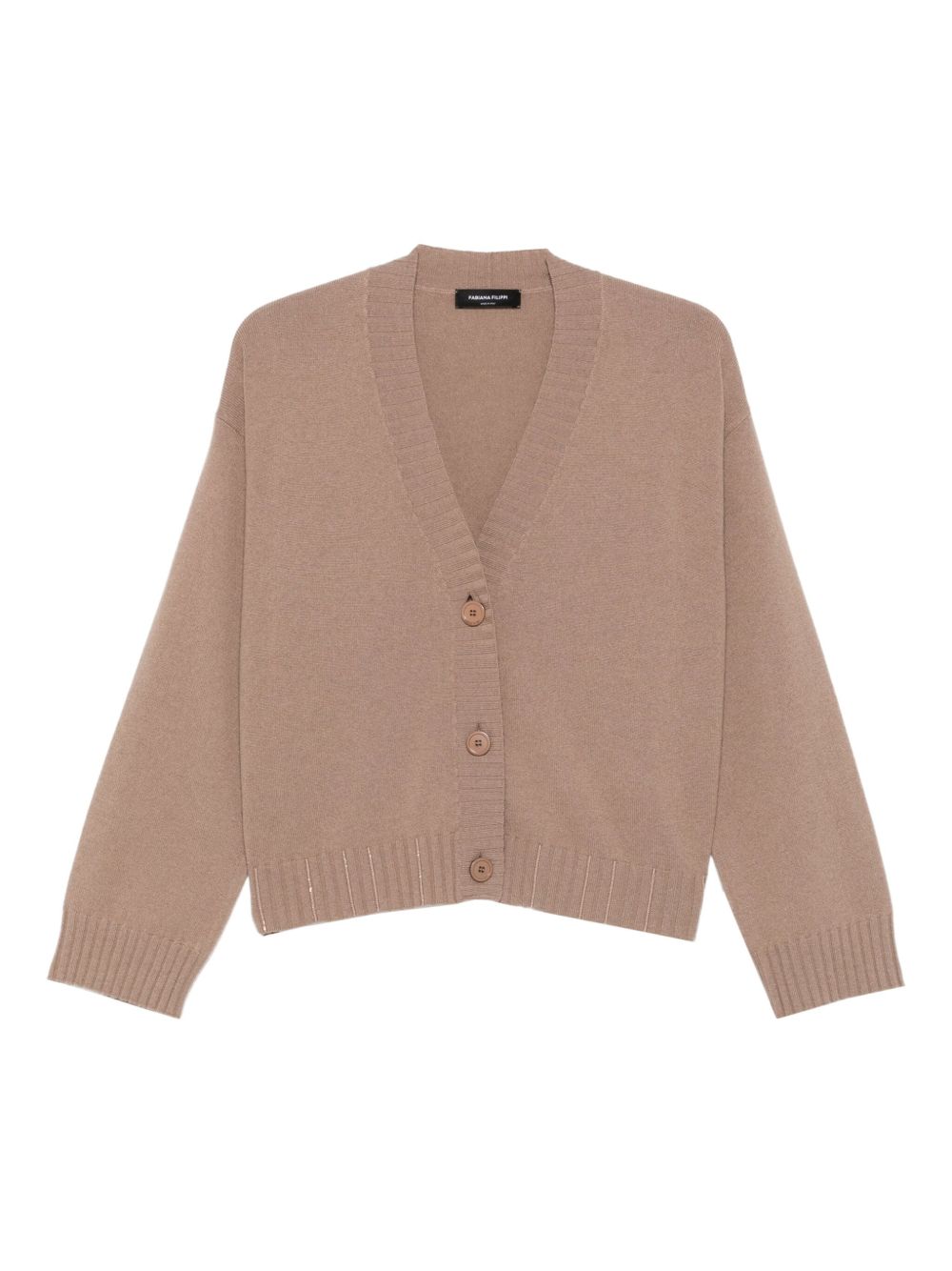 Fabiana Filippi Wool Blend V-neck Cardigan - Brown