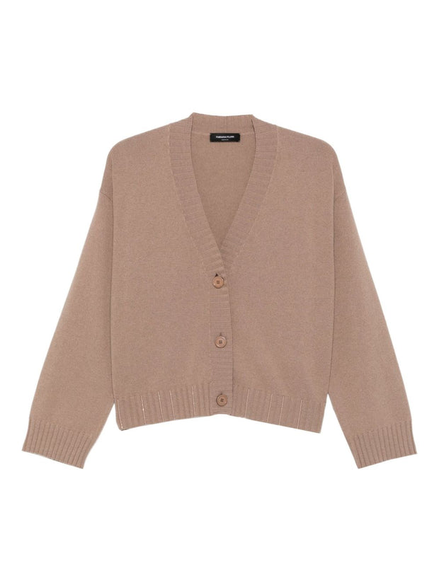 Fabiana Filippi Wool Blend V-neck Cardigan - Brown