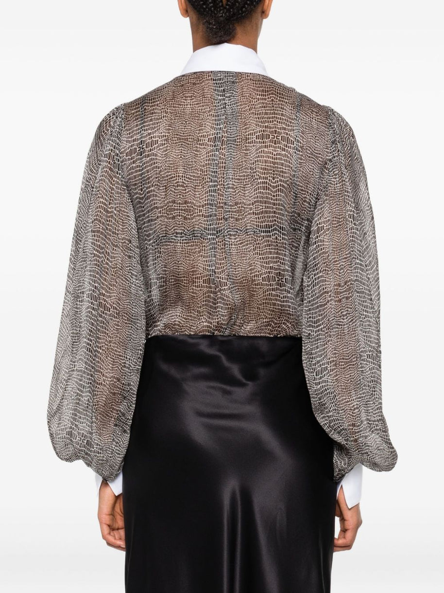 Elisabetta Franchi Silk Bodysuit - Black