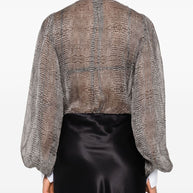 Elisabetta Franchi Silk Bodysuit - Black