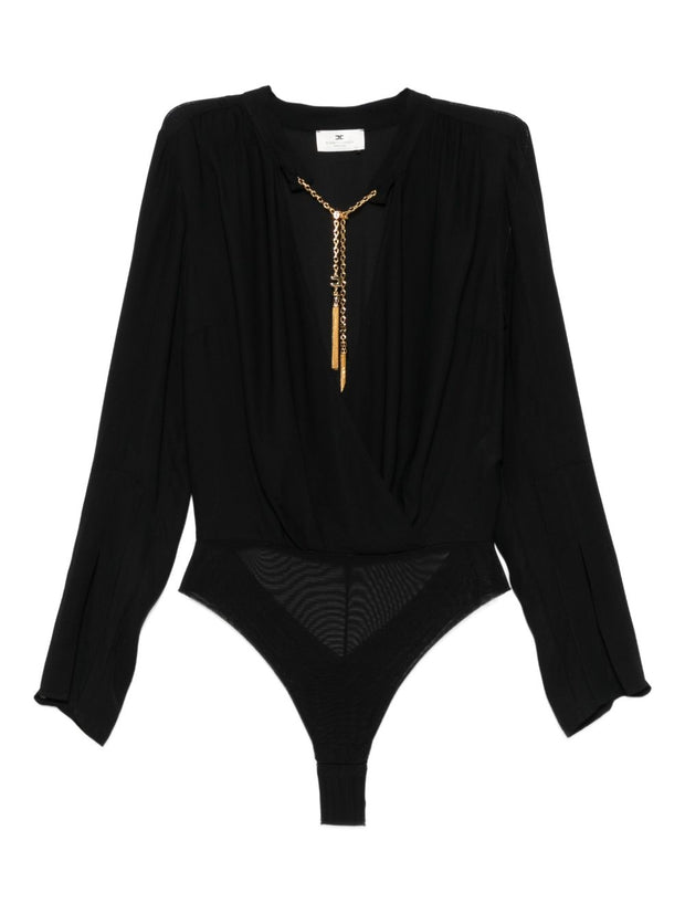 Elisabetta Franchi Embellished Bodysuit - Black