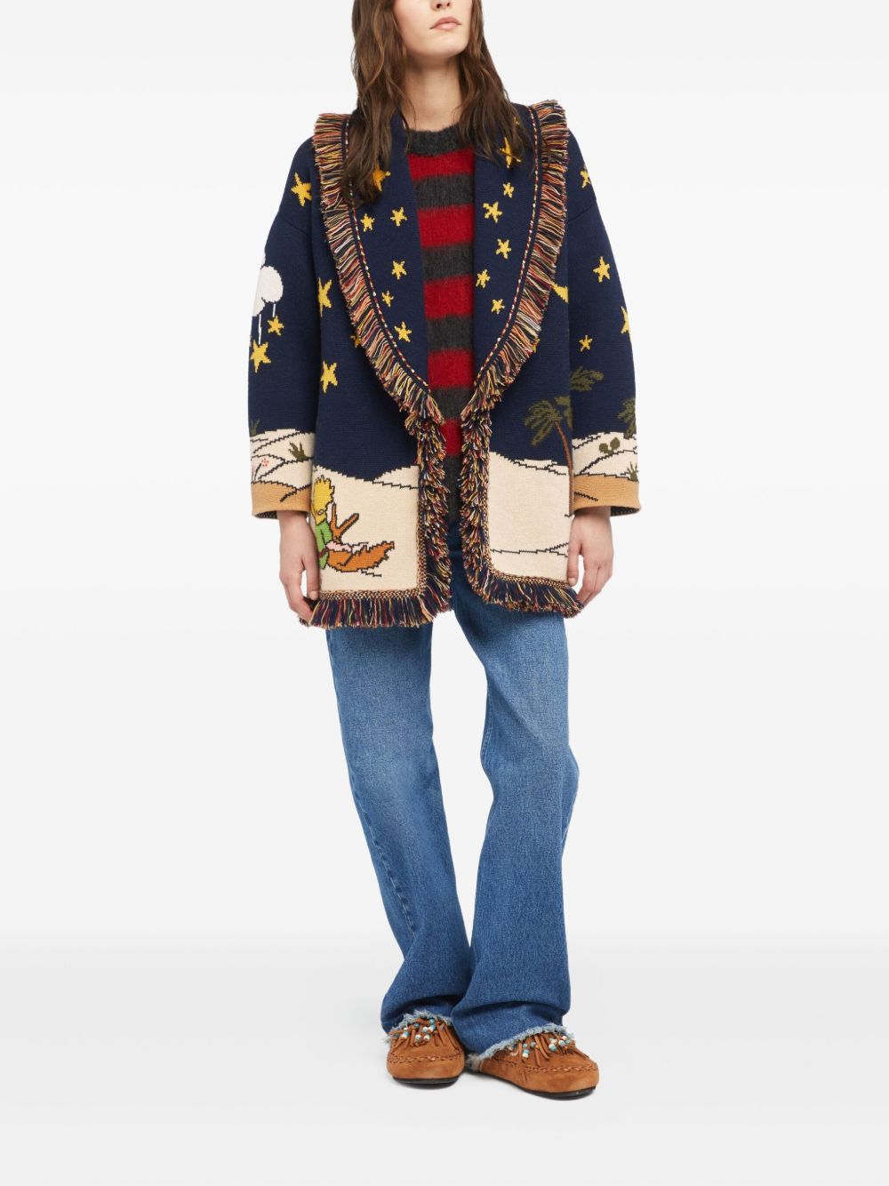 Alanui The Little Prince Wool Cardigan - Blue
