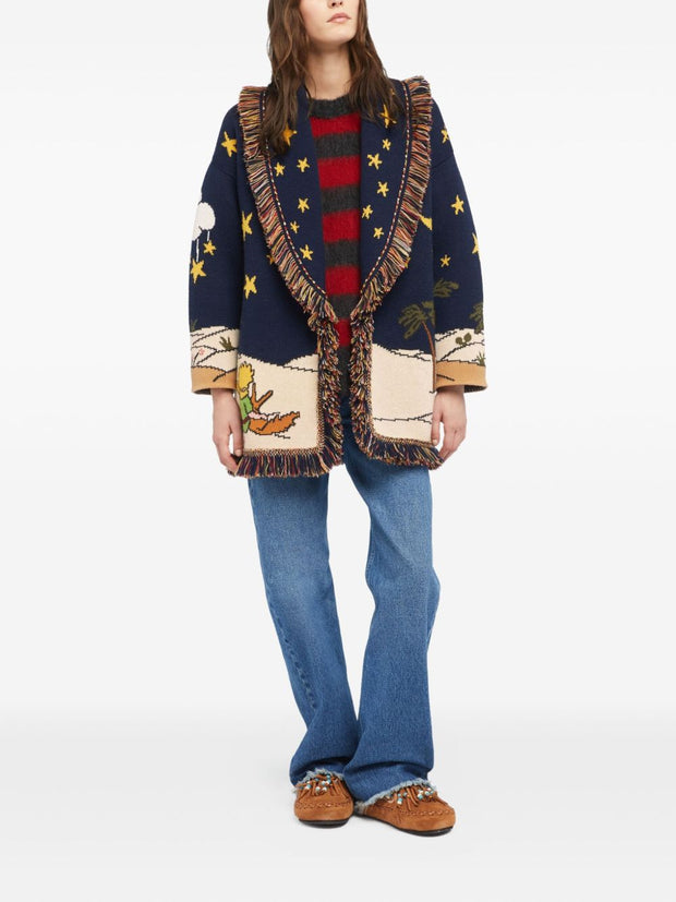 Alanui The Little Prince Wool Cardigan - Blue