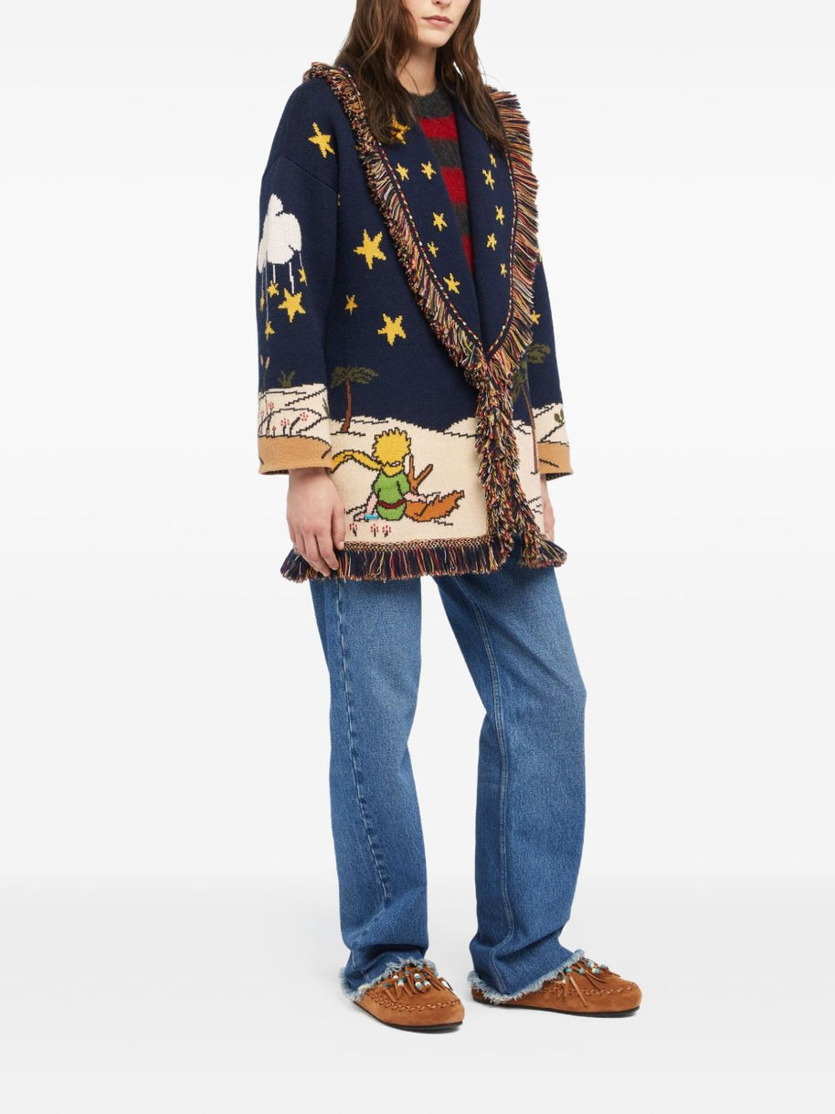 Alanui The Little Prince Wool Cardigan - Blue