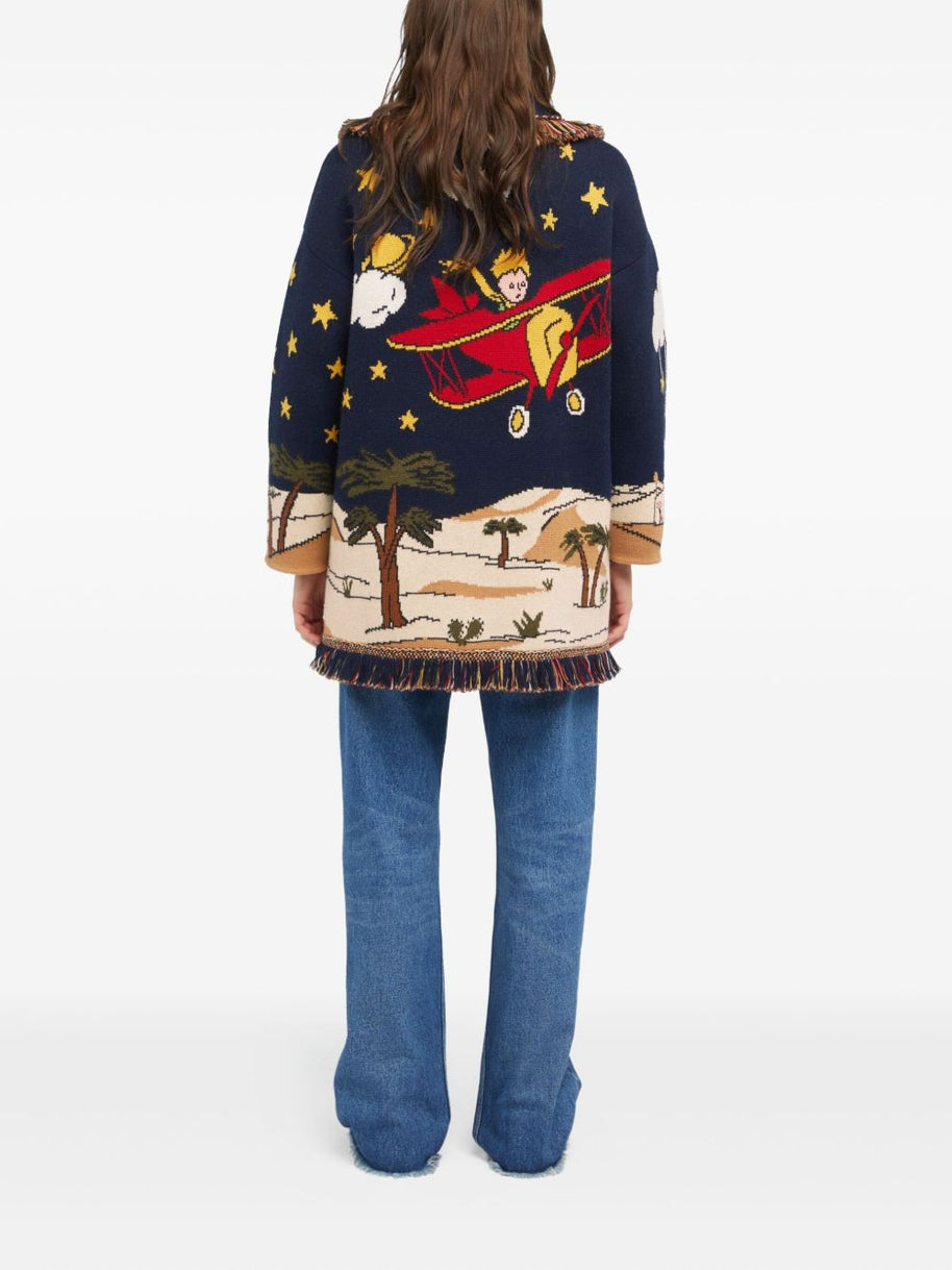 Alanui The Little Prince Wool Cardigan - Blue