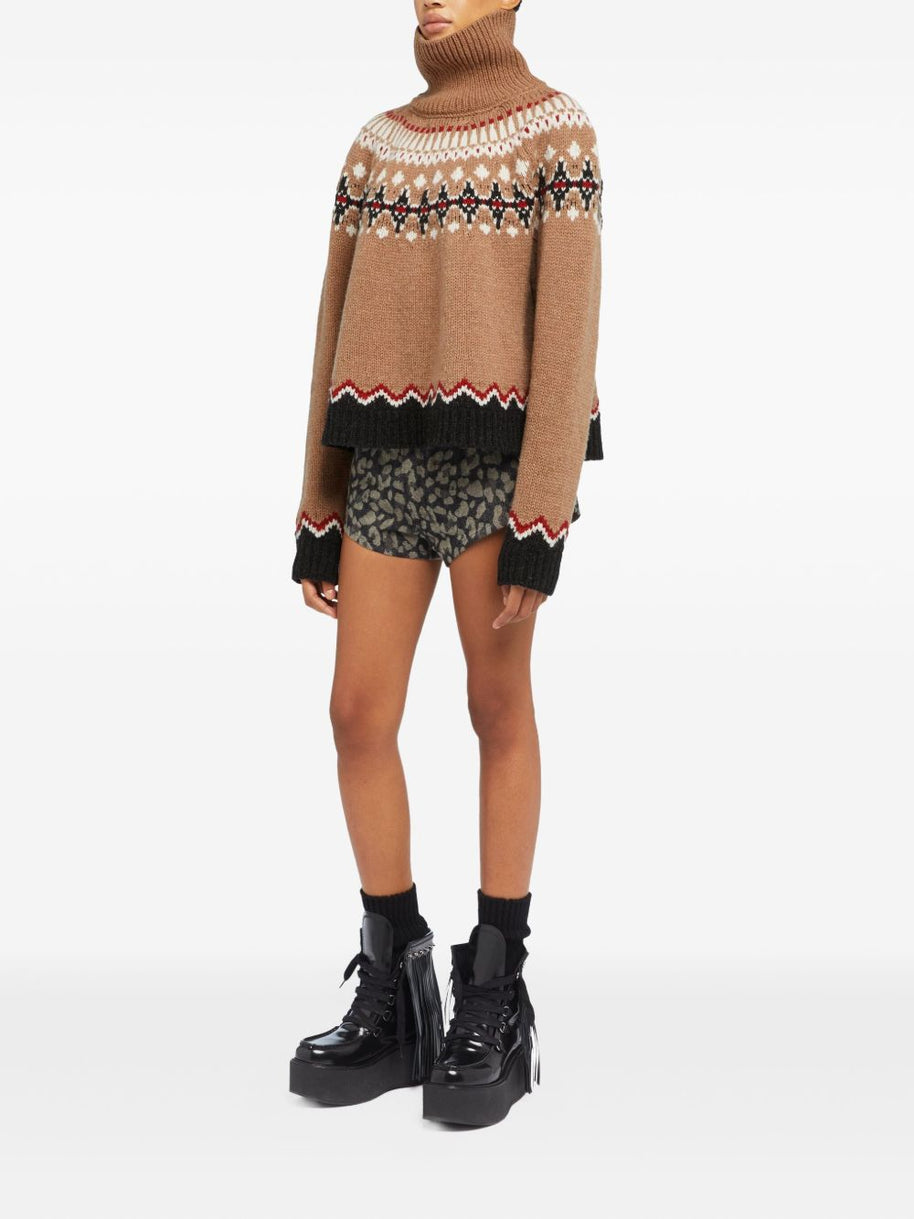 Alanui Sweet Winter Wool Turtle-neck Jumper - Camel