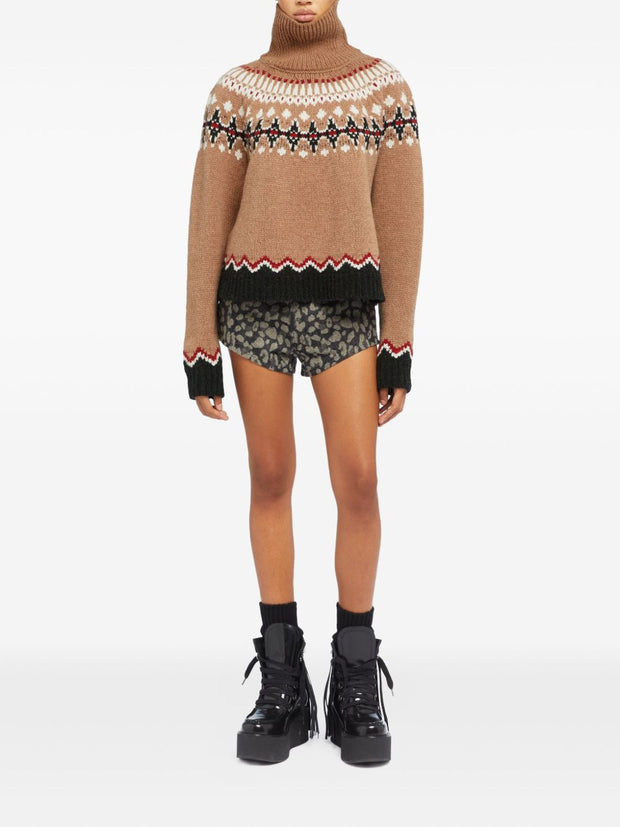 Alanui Sweet Winter Wool Turtle-neck Jumper - Camel