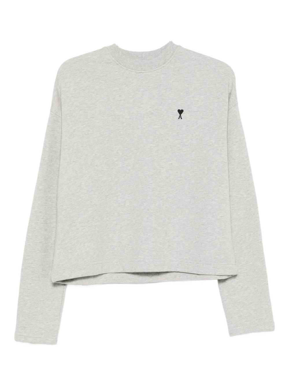 Ami Paris Ami De Coeur Cotton Sweatshirt - Light Grey