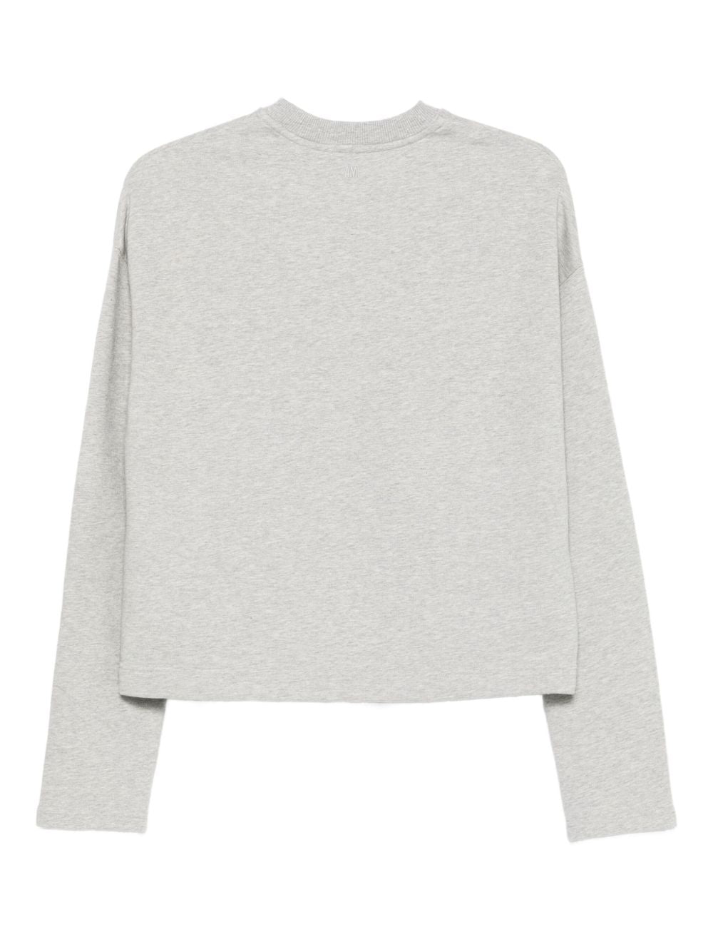Ami Paris Ami De Coeur Cotton Sweatshirt - Light Grey
