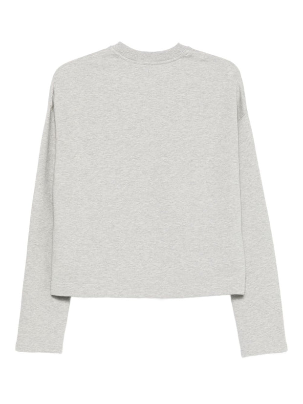 Ami Paris Ami De Coeur Cotton Sweatshirt - Light Grey