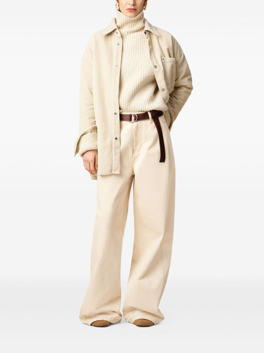Ami Paris Super Wide Denim Jeans - Beige