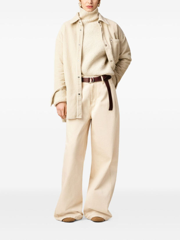 Ami Paris Super Wide Denim Jeans - Beige