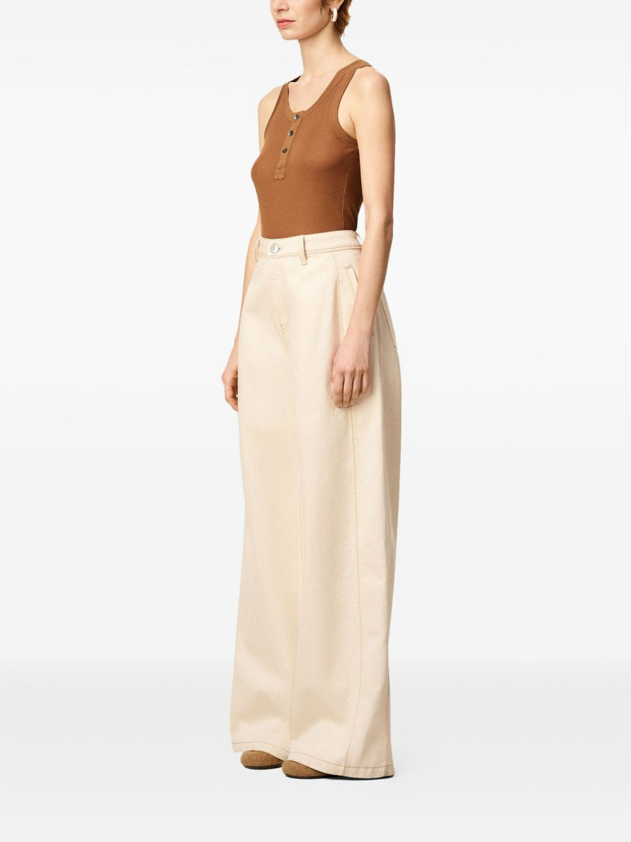 Ami Paris Super Wide Denim Jeans - Beige