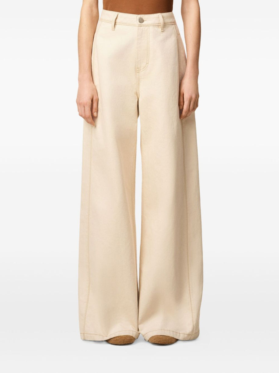 Ami Paris Super Wide Denim Jeans - Beige
