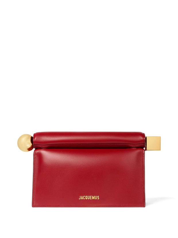 JACQUEMUS La Pochette Rond Carré Clutch Bag - Red
