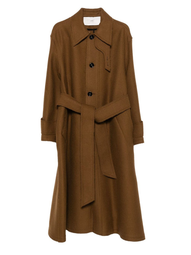 Ami Paris Wool Coat - Brown