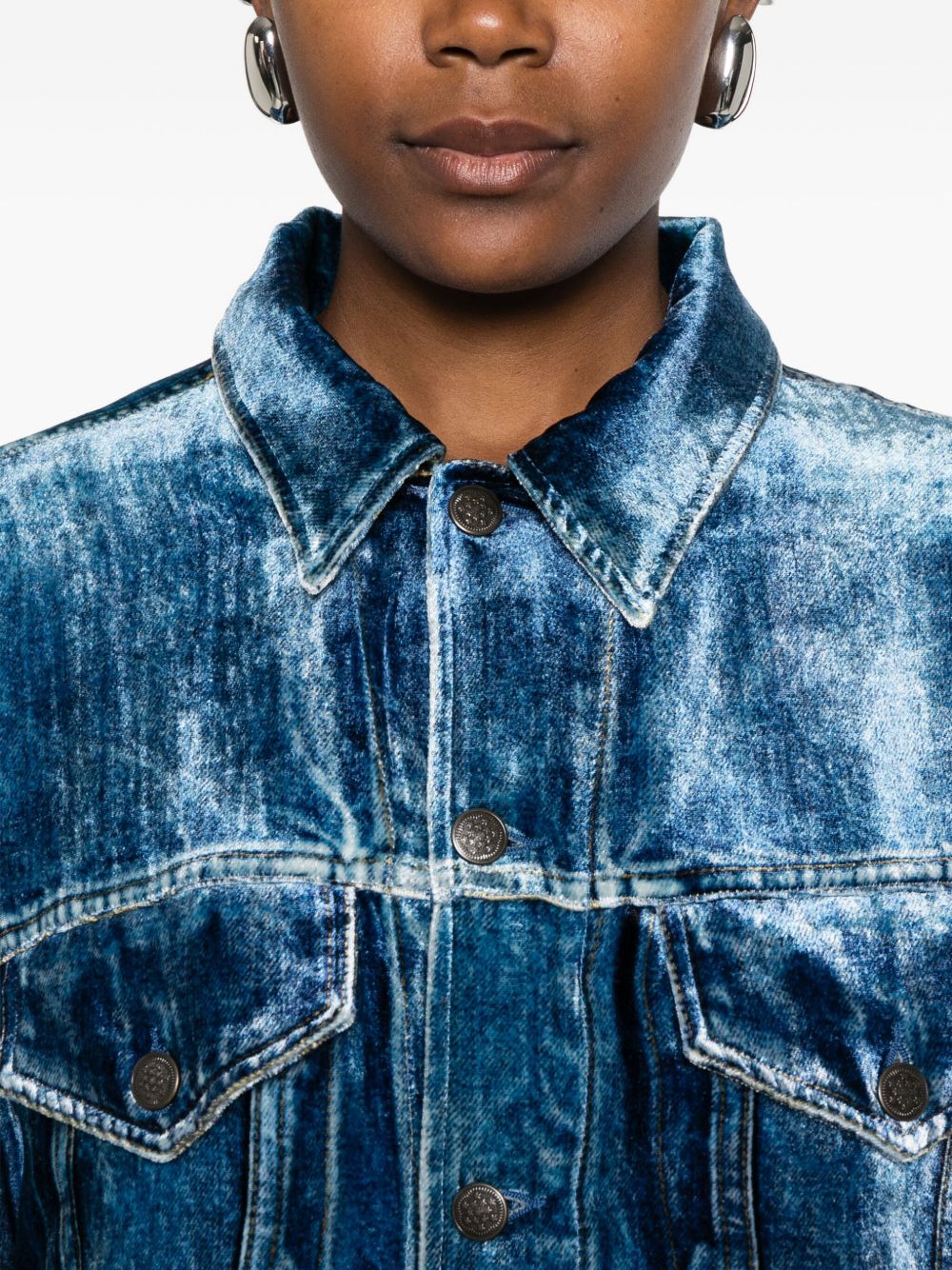 Pierre Louis Mascia Denim Print Jacket - Blue