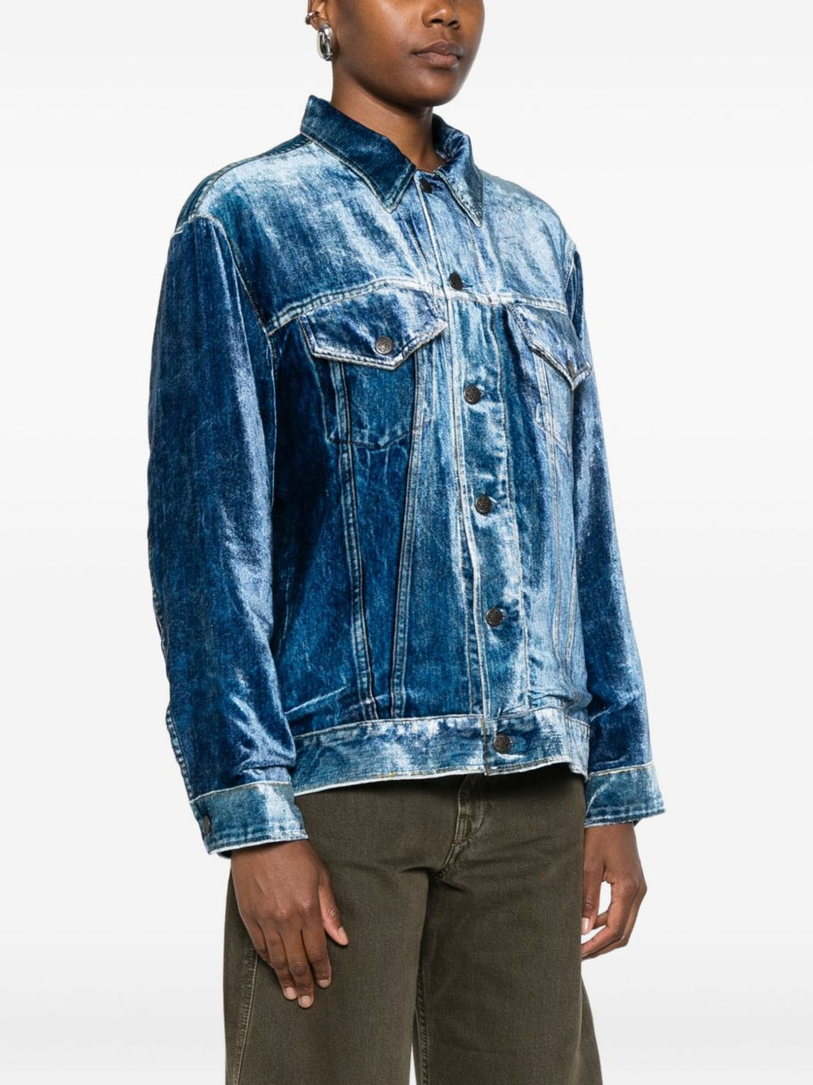 Pierre Louis Mascia Denim Print Jacket - Blue