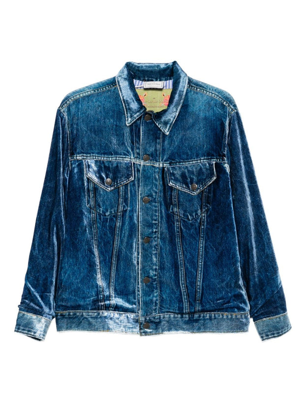 Pierre Louis Mascia Denim Print Jacket - Blue