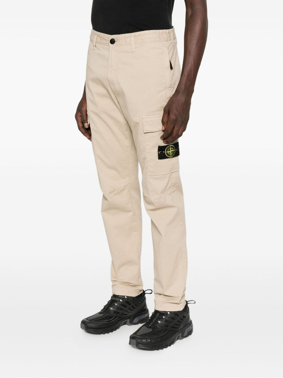 Stone Island Cotton Cargo Trousers - Beige