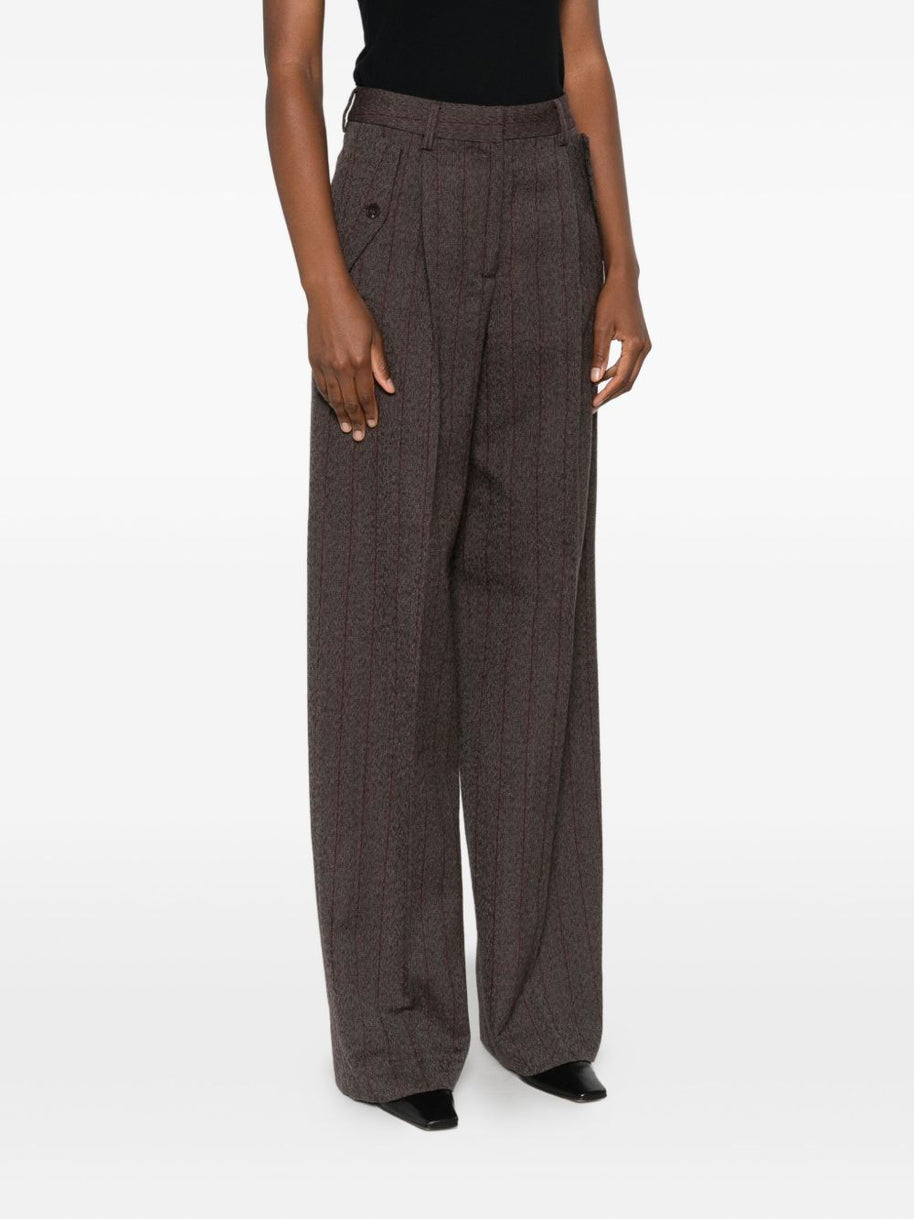 Golden Goose Wool Wide-leg Trousers - Brown