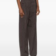 Golden Goose Wool Wide-leg Trousers - Brown