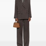 Golden Goose Wool Wide-leg Trousers - Brown