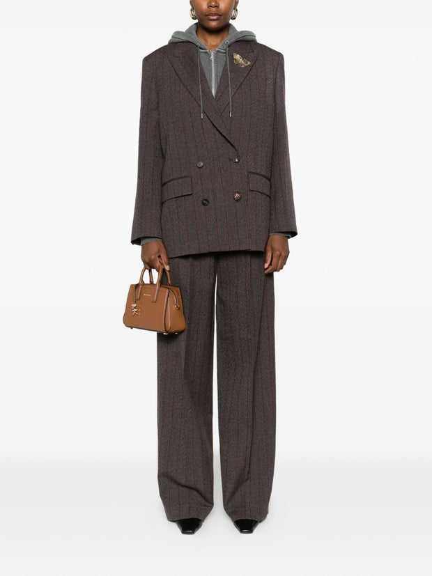 Golden Goose Wool Wide-leg Trousers - Brown