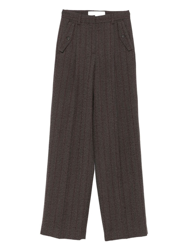 Golden Goose Wool Wide-leg Trousers Brown